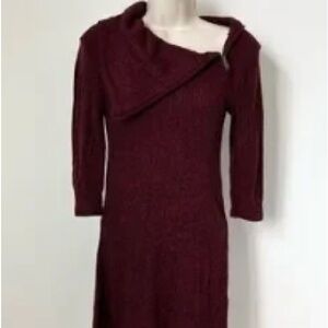 Elegant Burgundy Knit Dress